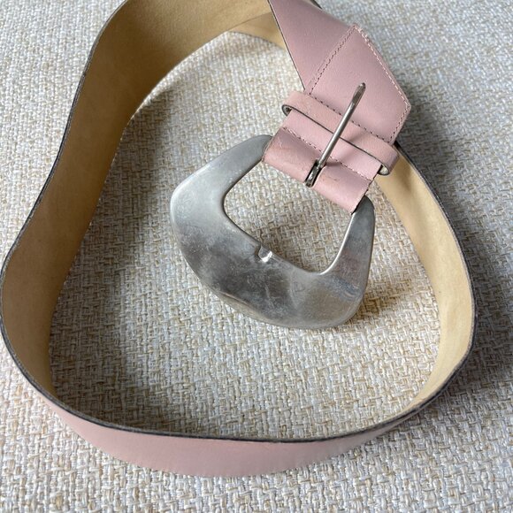 Vintage belt Pink women's belt Leather belt size SM Fashion belt - Picture 7 of 12